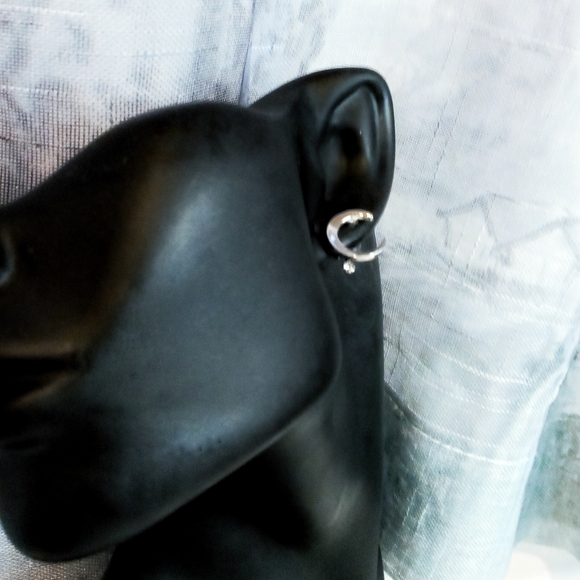 💮3/$20💮 Rhinestone Crescent Moon Earrings - Picture 2 of 3